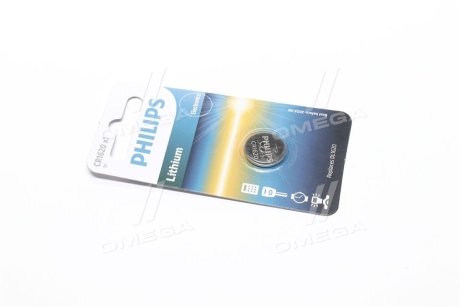 Батарейка CR1620 - 3.0V coin 1-blister (16.0x 2.0) - Lithium (вир-во) PHILIPS CR1620/00B (фото 1)