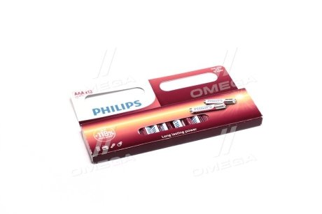 Батарейка LR03 / AAA Power Alkaline Blister 12шт (вир-во) PHILIPS LR03P12W/10