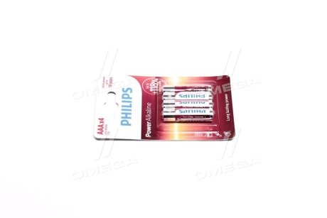 Батарейка LR03 / AAA Power Alkaline Blister 4шт (вир-во) PHILIPS LR03P4B/10 (фото 1)