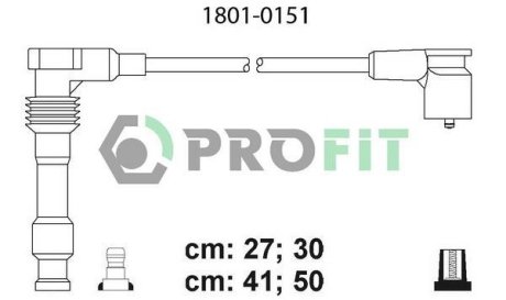 Комплект кабелів високовольтних PROFIT 18010151 (фото 1)