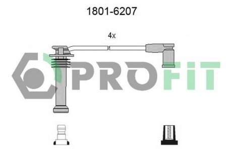 Комплект кабелів високовольтних PROFIT 18016207