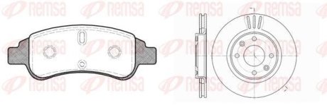 Комплект: 2 диска+ 4 колодки гальмівних REMSA 884002 (фото 1)