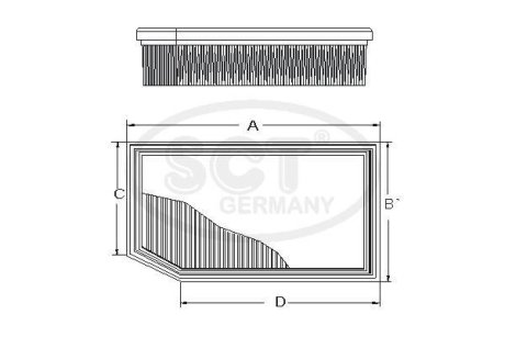 Фильтр воздушный RENAULT Duster 1.6 SCe 115 (16-) (SB 2386) SCT SCT Germany SB2386