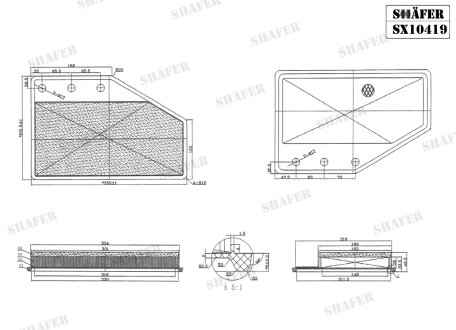 Фільтр повітряний Opel Insignia B 1.6D/2.0/2.0D (17-), Buick Regal 2.0 (18-20), Chevrolet Malibu 2.0 SHAFER SX10419