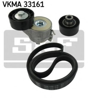 Комплект поліклиновий (ремень+ролики) SKF VKMA 33161