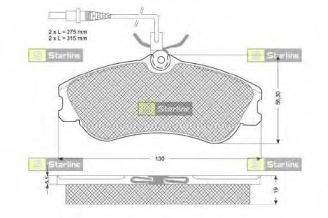 Гальмівні колодки дискові STARLINE BD S035 (фото 1)