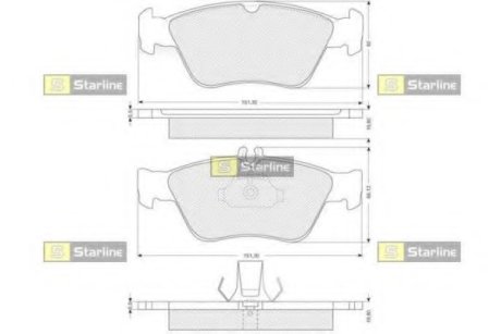 Гальмівні колодки дискові STARLINE BD S227 (фото 1)