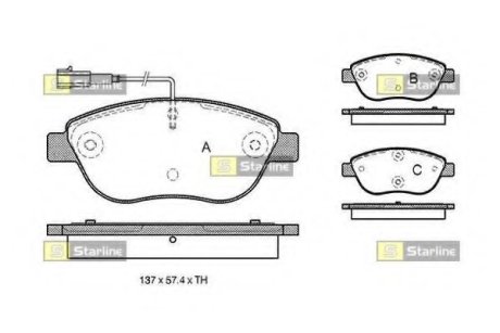 Гальмівні колодки дискові STARLINE BD S324