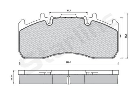 КМП гальмівних колодок STARLINE BD T023 (фото 1)