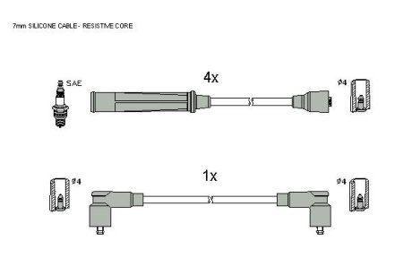Комплект кабелiв запалювання STARLINE ZK 7224