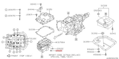 Кольцо ущільнююче гумове SUBARU 806912200