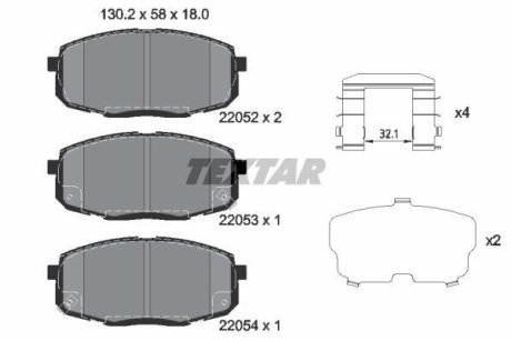 Комплект гальмівних колодок TEXTAR 2205201