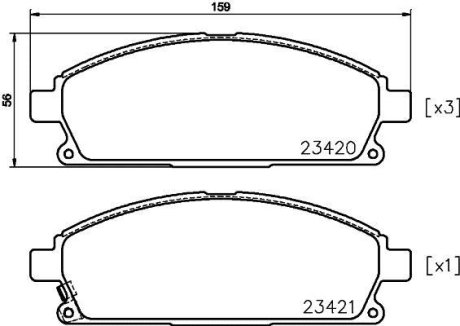 A_Гальмівні колодки INFINITI/NISSAN Q45/Presage "F "97-"09 TEXTAR 2342006 (фото 1)