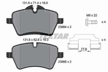 Гальмівні колодки MINI Cooper S "F "03-15 TEXTAR 2398401 (фото 1)