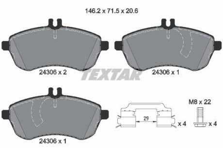 Гальмівні колодки дискові TEXTAR 2430602