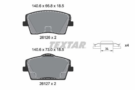 Гальмівні колодки VOLVO XC40 "F "17>> TEXTAR 2612601