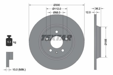 Гальмівний диск TEXTAR 92160103 (фото 1)
