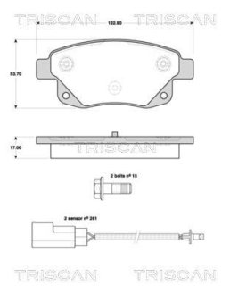 Колодки гальмівні дискові TRISCAN 8110 16018