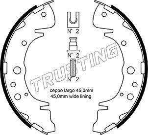 Колодки гальмівні барабанные TRUSTING 046.207