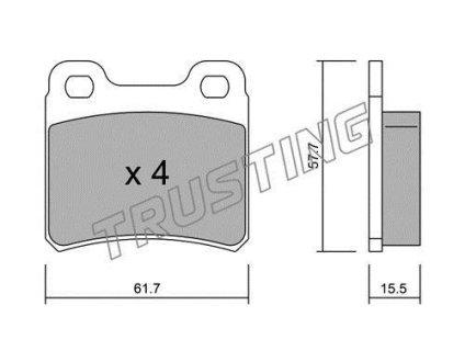 Колодки гальмівні дискові TRUSTING 143.0 (фото 1)