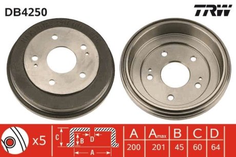 Гальмівний барабан TRW DB4250