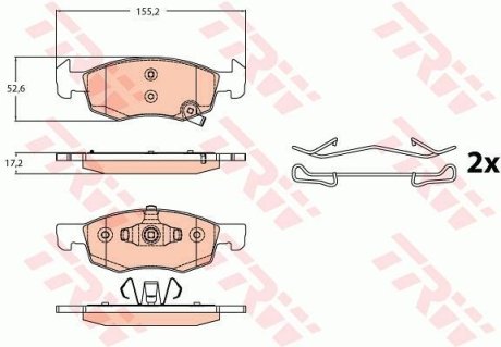 Гальмівні колодки дискові OPEL Corsa E "F "14>> TRW GDB2099 (фото 1)