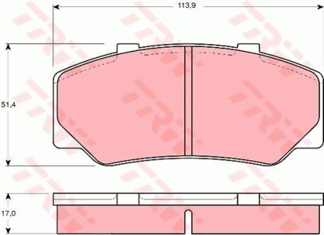 Гальмівні колодки дискові UMM - VOLVO Alter T/740/740 Estate/Combi/760/760 Estate/Combi/78 TRW GDB329 (фото 1)