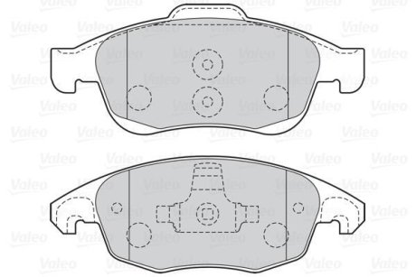 Гальмівні колодки дискові CITROEN/PEUGEOT Berlingo/C4/DS4/5008/Partner "1,2-1,8 "F "06>> Valeo 301997