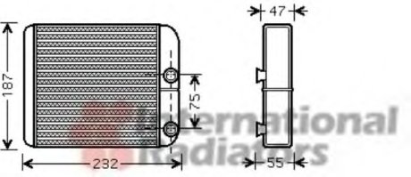 Радиатор обігрівача MITSUBISHI L200/GALANT5 ALL 96-03 (вир-во) Van Wezel 32006186 (фото 1)