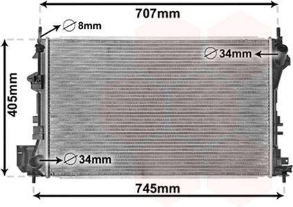 Радиатор VECTRA C/SIGNUM 16/18 02- Van Wezel 37002338