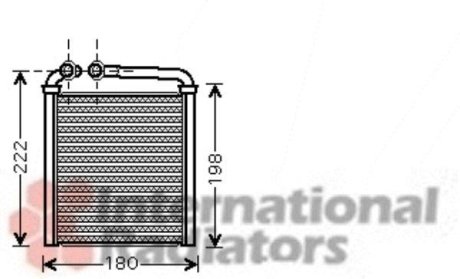 Радиатор обігрівача Volkswagen; SKODA (вир-во) Van Wezel 58006256 (фото 1)