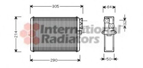 Радиатор обігрівача HEATER S60/XC70/V70/S80 Van Wezel 59006110