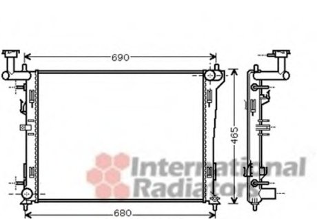 Радиатор охолодження HYUNDAI; KIA (вир-во) Van Wezel 82002180 (фото 1)