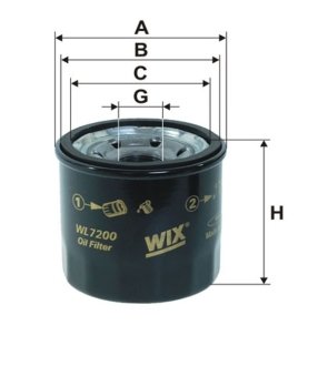 Фільтр оливний WIX FILTERS WL7200 (фото 1)