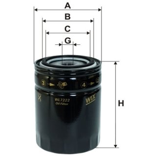 Фільтр оливний WIX FILTERS WL7222 (фото 1)