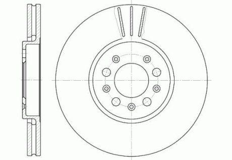 Гальмівний диск перед. A1/A3/Bora/Cordoba/Fabia (96-21) WOKING D654410 (фото 1)