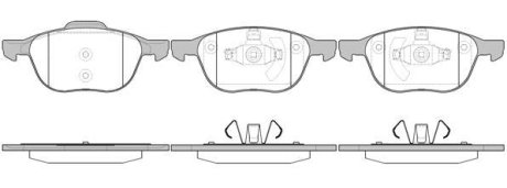 Гальмівні колодки пер.FORD C-MAX/FOCUS/MAZDA 3/5/VOLVO V40/S40/C70/C30 1.0-2.5 03-19 WOKING P1182300 (фото 1)