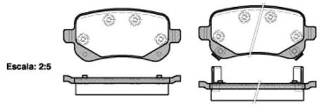 Колодки тормозные диск. задн. (Remsa) Dodge Journey 08> 13> (P11953.02) WO WOKING P1195302