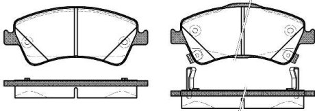 Колодки тормозные диск. перед. (Remsa) Toyota Auris 2.0 06-12,Toyota Auris 2.0 12- WOKING P12413.12 (фото 1)