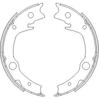 Колодки ручного гальма Corolla 02-07/Avensis 03-08/Echo 99-05 WOKING Z472900