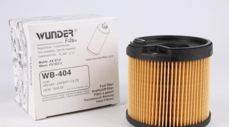 Фильтр топливный Fiat Scudo/Citroen Jumpy/Peugeot Expert 2.0JTD/HDi 99-04 (с-ма Bosch) WUNDER FILTER WB-404 (фото 1)