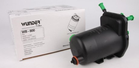 Фильтр топливный Renault Kangoo 1.5DCI (+датчик воды) WUNDER FILTER WB-800