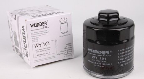 Фильтр масляный VW Caddy II 1.4/1.6i / Golf IV/V/Seat WUNDER FILTER WY-101 (фото 1)