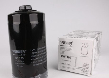 Фильтр масляный VW T4 2.4D/2.5DTI WUNDER FILTER WY-103 (фото 1)