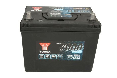 Аккумулятор 12В 80Агод./760А START&STOP EFB; YBX7000 EFB Start Stop Plus (R+ стандартные клеммы) 260x173x225 B00 - без монтажного фланца (пусковой/efb) YUASA YBX7030