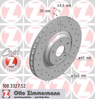 Диск гальмівний ZIMMERMANN 100332752