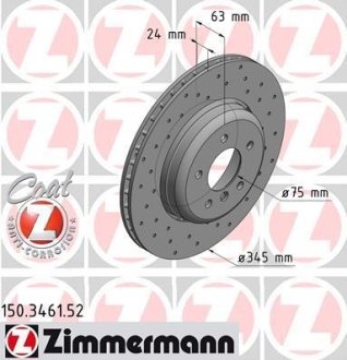 Диск гальмівний ZIMMERMANN 150346152