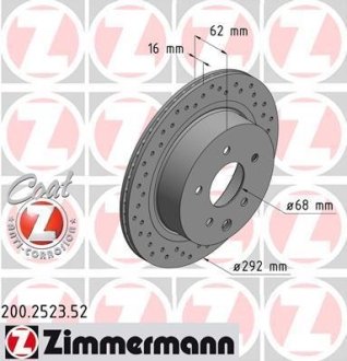 Диск гальмівний ZIMMERMANN 200252352