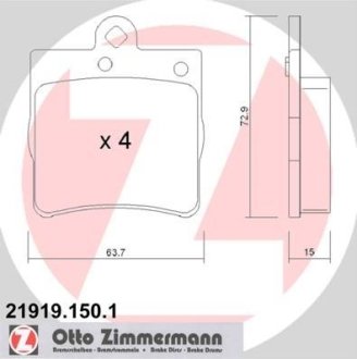 Колодки гальмівні дискові ZIMMERMANN 219191501