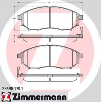 Колодки гальмівні дискові ZIMMERMANN 236981701 (фото 1)